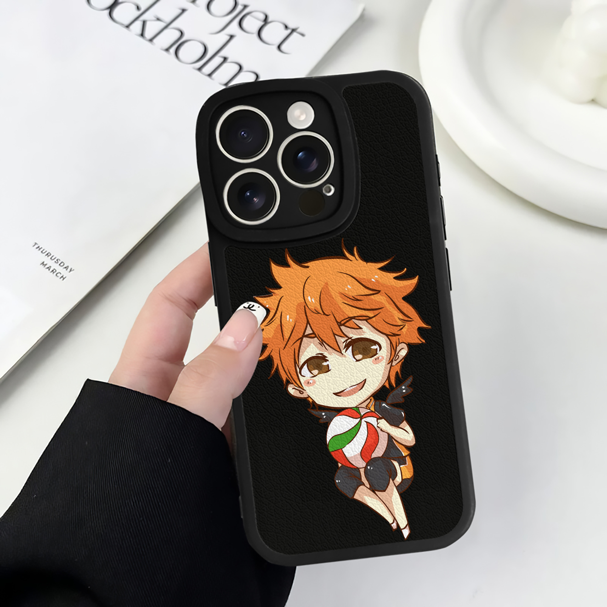 （画像用） ハイキュー!! Haikyu!! 【iPhone 16シリーズ対応】シリコンスマホケース（レザー調） 材質：シリコン